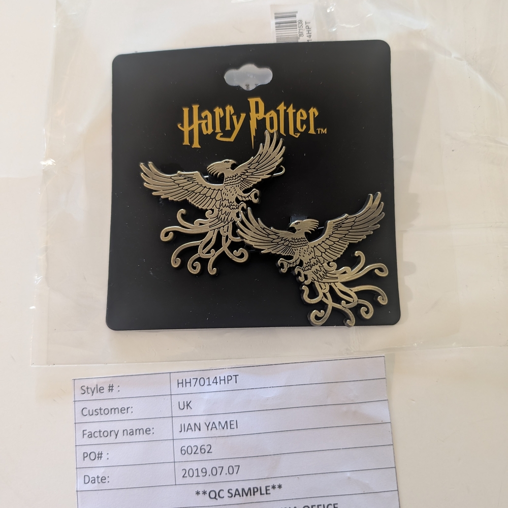 Bioworld Harry Potter Phoenix Hair Clips - Gold